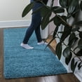 thumbnail image 3 of Ottomanson Fluffy Solid 3x5 Indoor Shag Area Rug, 3'3" x 4'7", Turquoise, 3 of 9