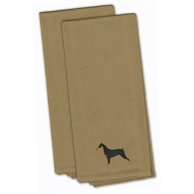Toalla de cocina bordada Caroline's Treasures BB3413TNTWE color canela con pinscher alemán juego de 2 28 x 19 multicolor