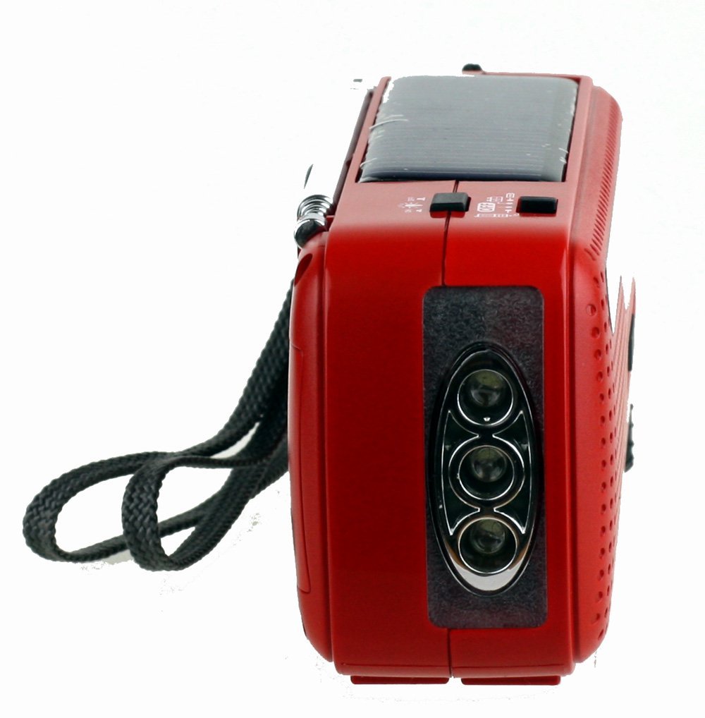 Kaito V1R Voyager Solar/Dynamo AM/FM/SW Emergency Radio with Cell Phone Charger and 3-LED Flashlight - Red - image 4 of 4