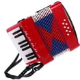 thumbnail image 1 of OULII 1 Pce Accordéon en Plastique Rouge Instrument de Musique pour Débutant Portable et Durable pour Jouer et s'Entraîner, 1 of 6