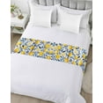 thumbnail image 5 of Xipuska Yellow Lemon Bed Runners for King Size Bed, Decorative Bed Throws for Foot of Bed, Blue Flower Leaves Spring Summer Plant Bed Runner Sofa Throw Bedding Scarf Protector Slipcover for Bedroom, 5 of 6