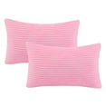 thumbnail image 3 of Phantoscope 20" x 12" Modern, Contemporary, Transitional Pink Striped Polyester Throw Pillow , ( 2 Count), 3 of 6