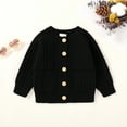 thumbnail image 4 of Younger Tree Baby Girl Sweater Fall Winter Solid Long Sleeve Button Knit Cardigan Clothes for 6-12 Months, 4 of 8