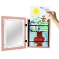 thumbnail image 3 of Americanflat Kids Art Frame 10x12.5 inches with 8.5x11 inches Mat - Composite Wood And Glass - Holds 100 Artworks - Peachy Pink, 3 of 7