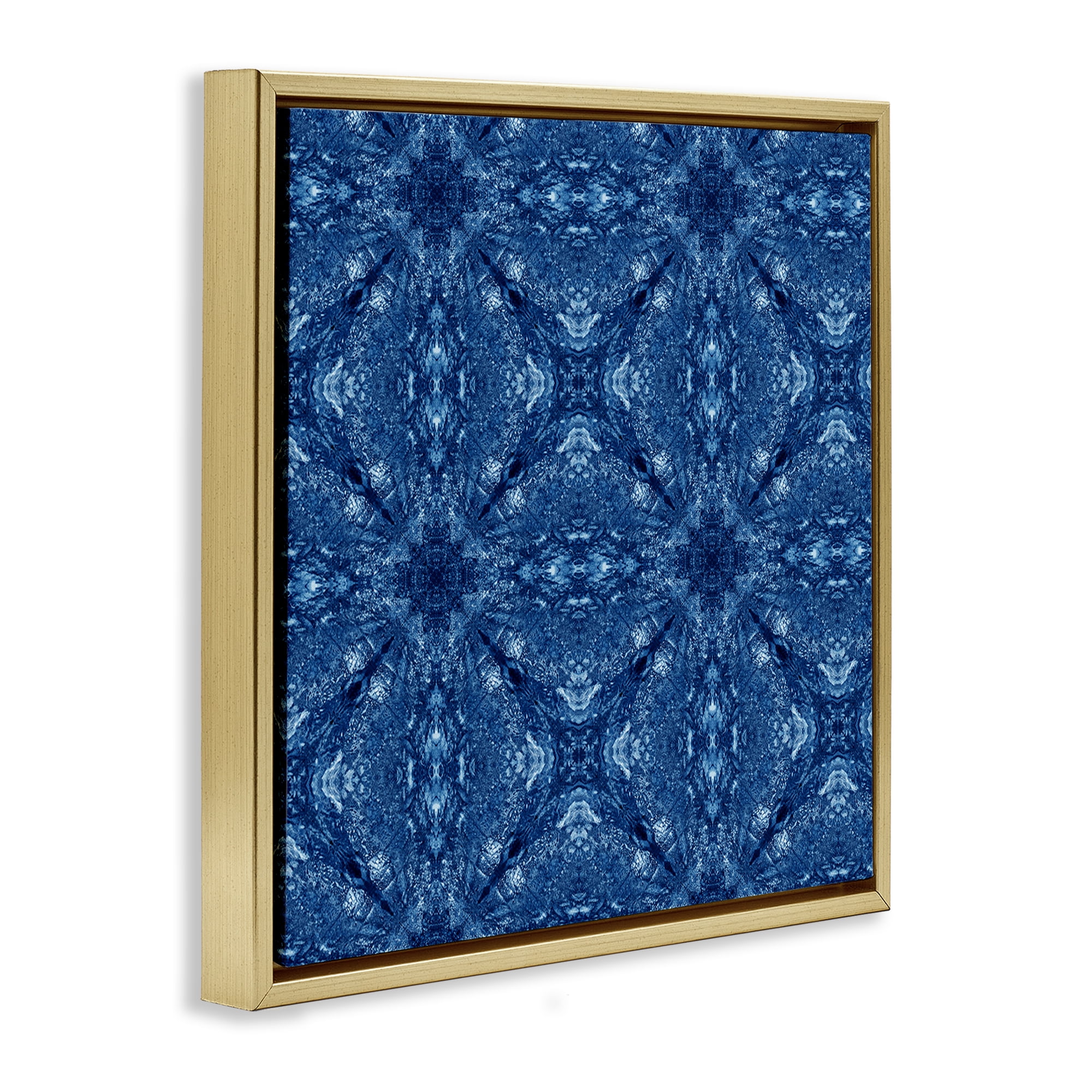 Stupell Industries Patterned Mosaic Tile Abstract Painting Gold Floater Framed Canvas Art Print Wall Art, 25 x 25