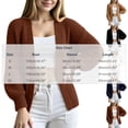 thumbnail image 3 of Wenini Women's Fall Solid Color Long Sleeve Knit Cardigan Sweater Outerwear Top Without Button, 3 of 6