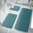 thumbnail image 2 of Eggshell Blue Memory Foam Bath Mats - 3PC Set (44.1"x24" + 31.5"x19.8"), Quick Dry Technology, 2 of 8