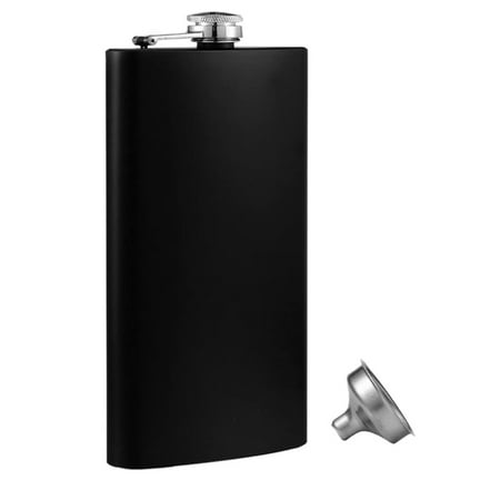 

Hip Flask for Liquor Black 8 Stainless Steel Leakproof with Funnel Great Gift Flask