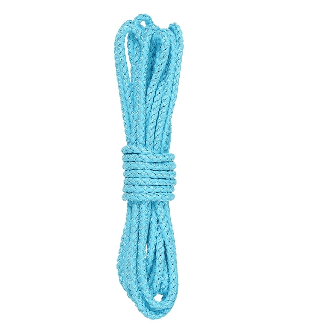 Cordón de Cuero de 5.5 Yardas, Cuerda Trenzada Redonda de 5.5mm para Manualidades, Joyería, Collares, Pulseras, Cinturones, Azul Cielo
