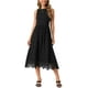thumbnail image 1 of Vestido de verano sin mangas para mujer Inspire Chic, vestido midi en línea A, casual de algodón, vestido de vacaciones, color negro, 1 of 6
