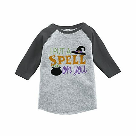 

7 ate 9 Apparel Kids Put A Spell On You Halloween Raglan Tee Grey