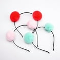 thumbnail image 3 of Meidiya Kids Girls Cute Plush Pom color Fuzzy Pom Pom Ball Hair Hoop Cat Ear Headband for Kids Girls, 3 of 8