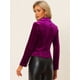 thumbnail image 4 of Chaqueta De Traje De Oficina De Negocios Con Solapa Y 1 Botón De Terciopelo Para Mujer Púrpura XL, 4 of 5