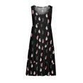 thumbnail image 5 of Vestido de playa de fiesta de cuello redondo estampado sin mangas de verano de vacaciones de moda para mujer Pompotops ghjkhdj4642, 5 of 5