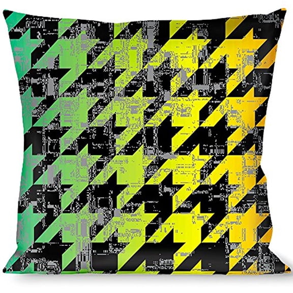 Buckle-Down Throw Pillow - Houndstooth Black Rainbow