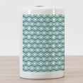 thumbnail image 3 of Abstract Ceramic Toothbrush Holder, Geometric Circles and Wavy Stripes Scroll Old Fashioned Illustration, Decorative Versatile Countertop for Bathroom, 4.5" X 2.7", Seafoam Black White, 3 of 4