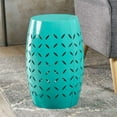 thumbnail image 2 of Pemberly Row Modern Lace Cut Iron Side Table in Teal Blue Finish, 2 of 13