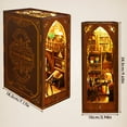 thumbnail image 3 of DIY Book Nook Miniature Kit Book End Model Building Kit with sensor LED light Wooden Puzzle Recommended for 14+ Creative Kit, 3 of 11
