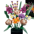 thumbnail image 2 of Juego de bloques de construcción para ramo de flores, hermoso y exquisito ramo de flores en bloques para regalo de San Valentín, 2 of 12