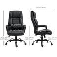 thumbnail image 2 of Black PU Leather Massage Office Chair, High Back Executive Desk Chair with 6-Point Vibration, Timer, Adjustable Height & Rocking Function for Home Office and Study Room, 25.2" W, 2 of 7