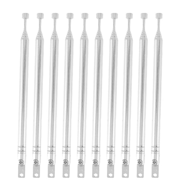 10X Antena Telescopica Reemplazo 39cm 6 Secciones para Radio TV