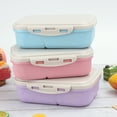 thumbnail image 6 of Bento Box 3 Compartments Durable Buckle Leak Proof Shock-proof Anti-slip Food-holder Bento Lunch Box, 6 of 10