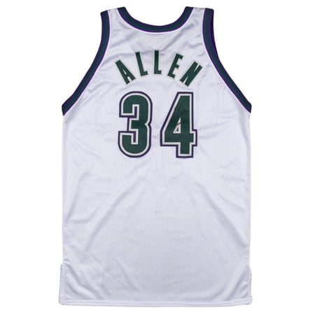 Ray Allen Game Used Team Issued Signed 1999 Milwaukee Bucks Jersey PSA MEARS