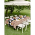 thumbnail image 4 of Outdoor Tablecloth with Umbrella Hole for Patio/Picnic/Party/Camping, Colorful Flowers Waterproof Table Cloth Rectangle Table Cover Washable, Spring Floral Elegant Pastoral Wooden (60"x 102"), 4 of 8