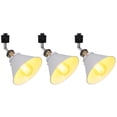 thumbnail image 1 of FSLiving Adjustable Angle J-Type Track Pendant Light E26 Bronze Base White Metal Shade Retro Industrial Design Lighting Fixture for Kitchen Island Bar Sink Home Decor (No Bulb & Track) - Set of 3, 1 of 7