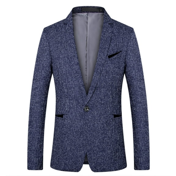 Herrnalise Men's Fine Check Tweed SlimHandsome Suit Top Blue