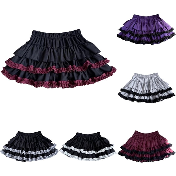 XIAONU Women's Multi-Tiered Skirt Ruffled Casual Y2K Night Out Mini Skirt