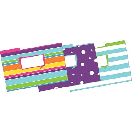 UPC: 0704068025028 | Barker Creek Happy Fashion File Folders legal size 1/3 cut multi-design set BC2502