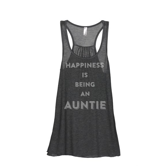 Thread Tank Happiness Auntie Women's Sleeveless Flowy Racerback Tank Top Charcoal Small