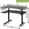 thumbnail image 5 of 59-Inch Large Electric Height Adjustable Computer L-Shaped Desk with Memory Controller Corner Standing Desk Modern Workstation with Splice Board Game Ergonomic Desk (Black Frame + Black Top), 5 of 6