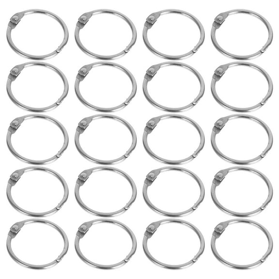 CIMAXIC 20pcs Loose Leaf Binder Rings Silver Circular Stainless Steel for Quick Binding