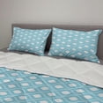 thumbnail image 2 of Vintage Blue Comforter & Sham Bedding Set, Horizontal Wavy Lines with Ogee Style Bold Inner Details Curvy Motif, 3 pcs Duvet Set Microfiber Filling Quilt, 5 Sizes, Pale Blue White, by Ambesonne, 2 of 4
