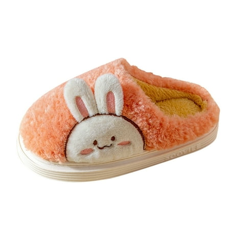 

uikmnh Women Slippers Women Slippers Autumn And Winter Indoor Comfortable Cartoon Cute Rabbit Flat Non Slip Orange 8