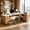 Off White Teak, variant on Fnova 85" L-Shaped Executive Desk with Storage Drawers, Modern Office Desk with Adjustable Shelves & File Cabinet, Extra Long Corner Computer Desk for Home Office