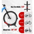 thumbnail image 3 of Bike Floor Stand, Portable Bike Storage for Garage - up to 3.5" Tire Wide, MTB & Road Bicycle Floor Stand, Front and Rear Wheel Parking Rack Fit for 26"-29" Bikes, 3 of 7