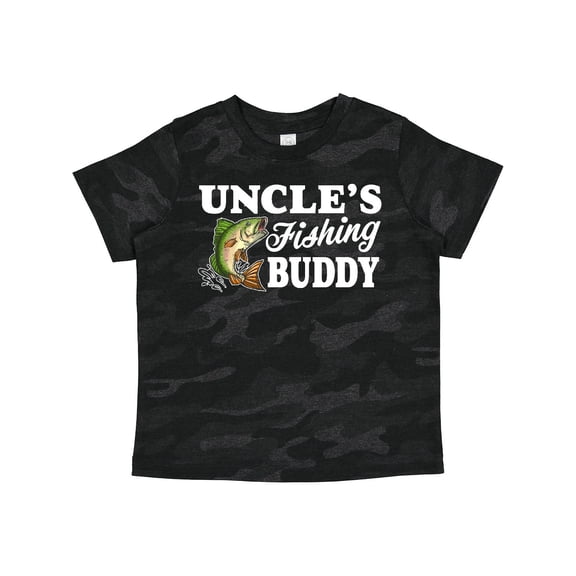 Inktastic Uncle's Fishing Buddy with White Text Boys Toddler T-Shirt