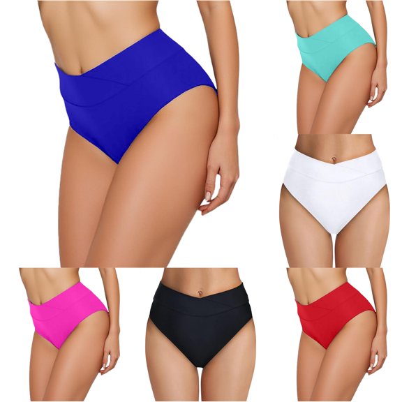 Women's Board Shorts Full Coverage Bikini Blue Mid Rise Swim Bottoms Womens Swimsuits