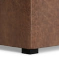 thumbnail image 3 of Avalon 35 inch Wide Contemporary Square Coffee Table Storage Ottoman in Distressed Umber Brown Vegan Leather, 3 of 9