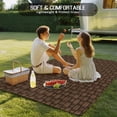 thumbnail image 4 of Dark Brown Rattan Outdoor Rug for Patio/Deck/Porch, Non-Slip Large Area Rug 4 x 6 Ft, Vintage Abstract Wicker Texture Indoor Outdoor Rugs Washable Area Rugs, Reversible Camping Rug Carpet Runner, 4 of 8