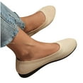 thumbnail image 4 of Summer Saving Clearance! Itsun Womens Dress Shoes Womens Multicolor Round-Toe Flats Shoes Lightweight Soft Sneakers Casual Shoe Beige US Size 6, 4 of 5