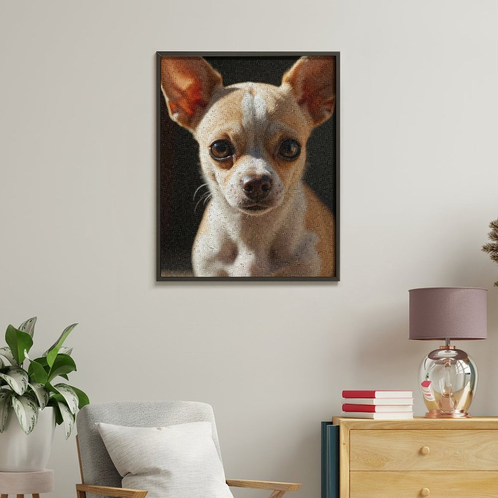 Paint By Numbers Kit for Adults Beginner - DIY Small Cute Dog Big Eyes Canvas Painting Kits for Adults, Frameless Paint By Number for Adults for Home Wall Decor 16x20 Inch
