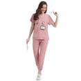thumbnail image 4 of Niaahinn Women's Scrubs Set - V-Neck Top & Drawstring Jogger Scrub Pant for Nursing Uniforms, 9 colors, 4 of 8