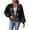 Black, variant on Hxshgdsn Cropped Knit Cardigan Sweaters For Women With Bow Tie Open Front Bell Sleeves Trendy Fall Outfits Black M