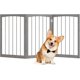 thumbnail image 1 of JJUN Freestanding Dog Gate for Small Medium Dogs, 63" W x 30" H Foldable 3-Panel Wooden Pet Gate, No Assembly Required, Indoor Safety Fence for Doorways, Stairs, Hallways, Bedrooms (Gray), 1 of 9