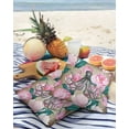 thumbnail image 3 of Pack of 2 Outdoor Pillow Covers, Octopus Spring Pink Flower Bloom Vintage Background Waterproof Square Throw Pillowcase Cushion Decorative Pillow Covers for Couch Patio Tent, 26x26 in, 3 of 6