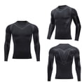thumbnail image 5 of Traje de fitness elástico para hombre, traje de baloncesto ajustado, traje de entrenamiento deportivo de manga larga para correr que absorbe la humedad, 5 of 5